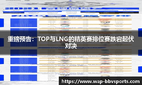 重磅预告：TOP与LNG的精英赛排位赛跌宕起伏对决